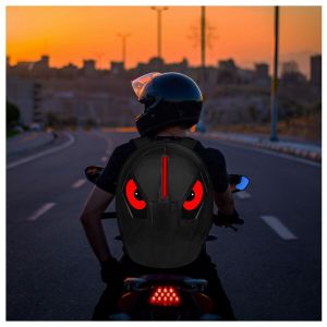  DH Style Cycling Backpack plecak rowerowy motocyklowy 2x ekran LED RGB oczy wodoodporny USB-A aplikacja Bluetooth 