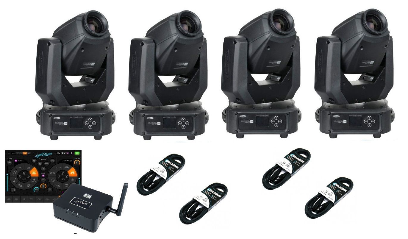 Showtec 4x Phantom 65 Spot + Das Light LIGHT RIDER LR512 - zestaw
