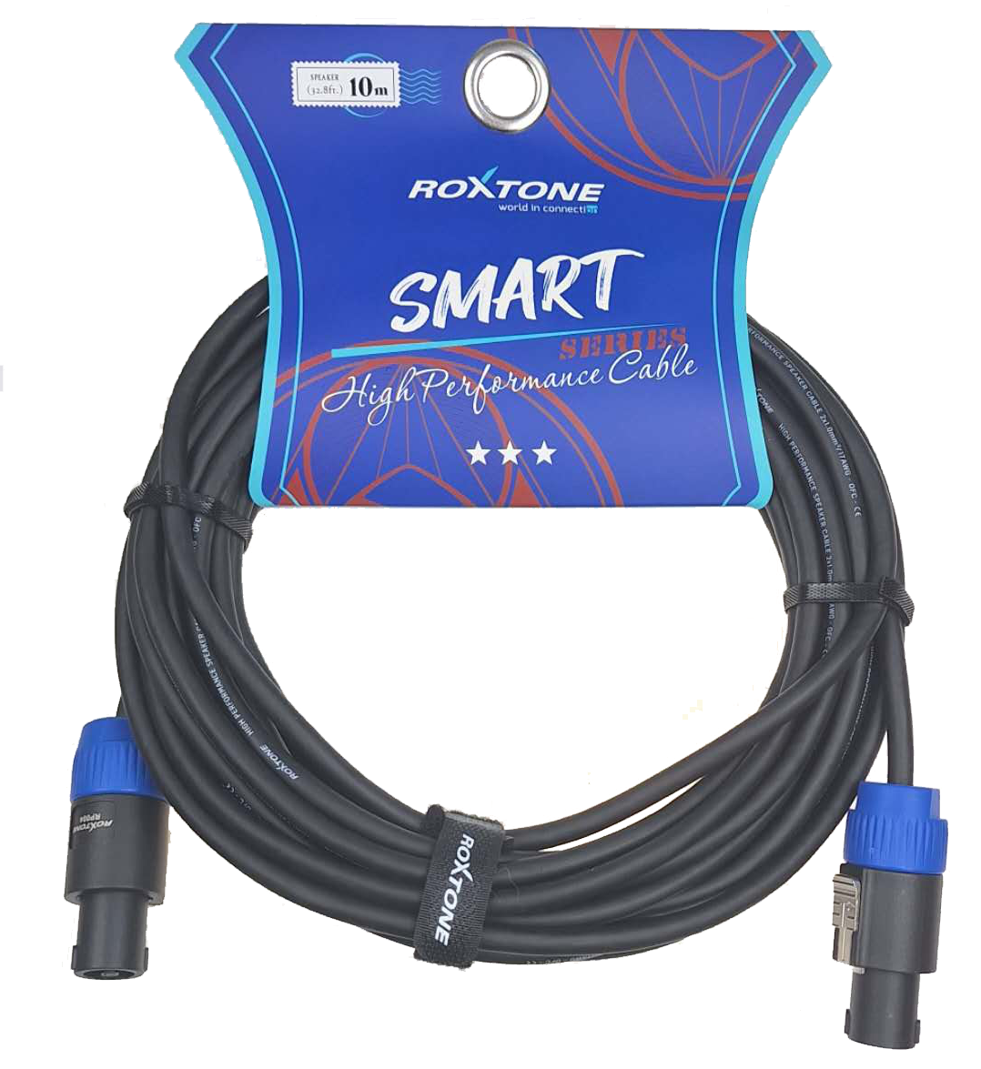 Roxtone SSSS210L10 SMART - Kabel głośnikowy 2 x 1,0mm² 2 x złącze głośnikowe 10m