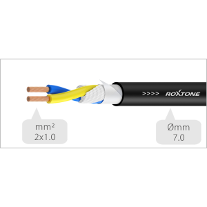 Roxtone SSSS210L10 SMART - Kabel głośnikowy 2 x 1,0mm² 2 x złącze głośnikowe 10m