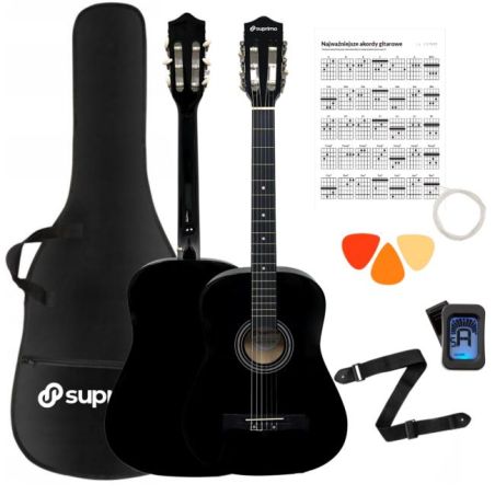 SUPRIMO CGS1 BK gitara klasyczna 4/4 czarna do nau
