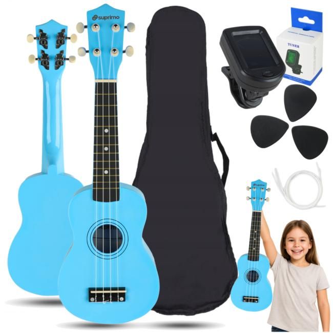SUPRIMO UK21 SET LB ukulele sopranowe 21"" niebiesk
