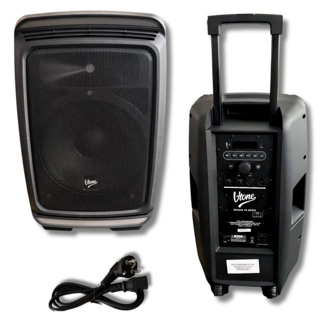 V-TONE OrionX 14 ACCU kolumna aktywna akumulatorow V-TONE OrionX 14 ACCU kolumna aktywna akumulatorowa czarna Bluetooth TWS USB AUX FM DSP wysuwana rączka kółka transportowe 135W