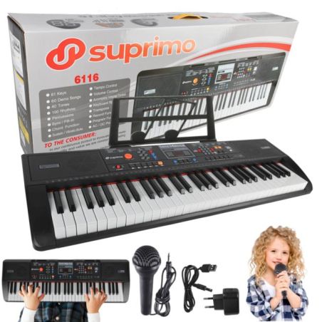 SUPRIMO 6116 keyboard edukacyjny bateryjny klawisz