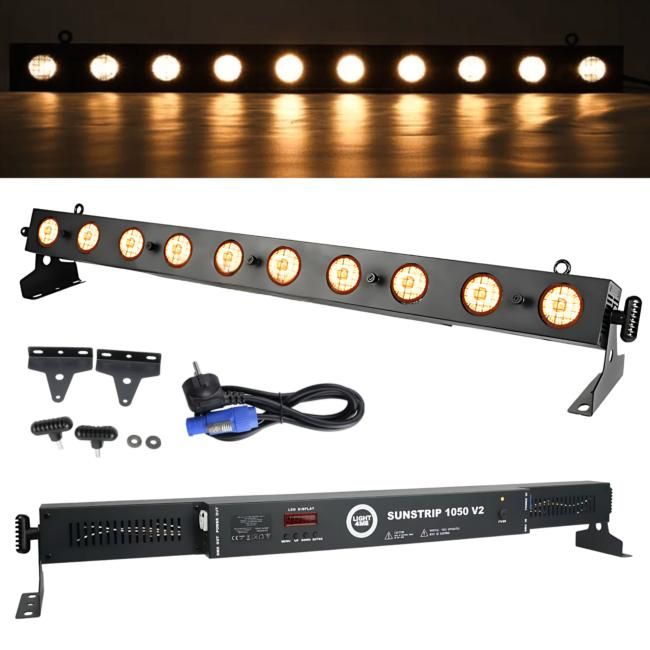 LIGHT4ME SUNSTRIP 1050 V2 listwa oświetleniowa hal LIGHT4ME SUNSTRIP 1050 V2 listwa oświetleniowa halogenowa oświetlenie sceniczne retro ciepłe światło 10x50W WW
