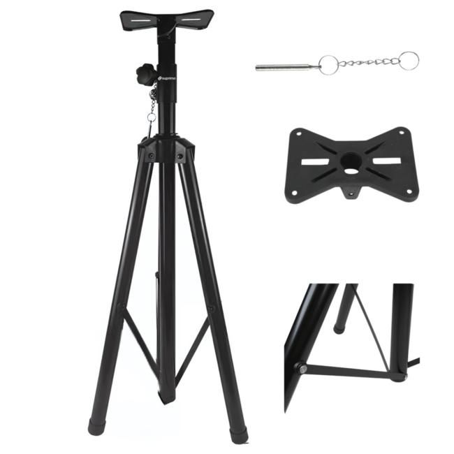 SUPRIMO SSM1 stojak tripod statyw kolumnowy żelazn SUPRIMO SSM1 stojak tripod statyw kolumnowy żelazny czarny podstawa kolumnowa pin zabezpieczający do 60 kg