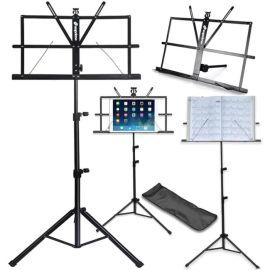 SUPRIMO D1 statyw stojak pulpit do nut regulowany składany pokrowiec zestaw 65-130 cm do 12 kg