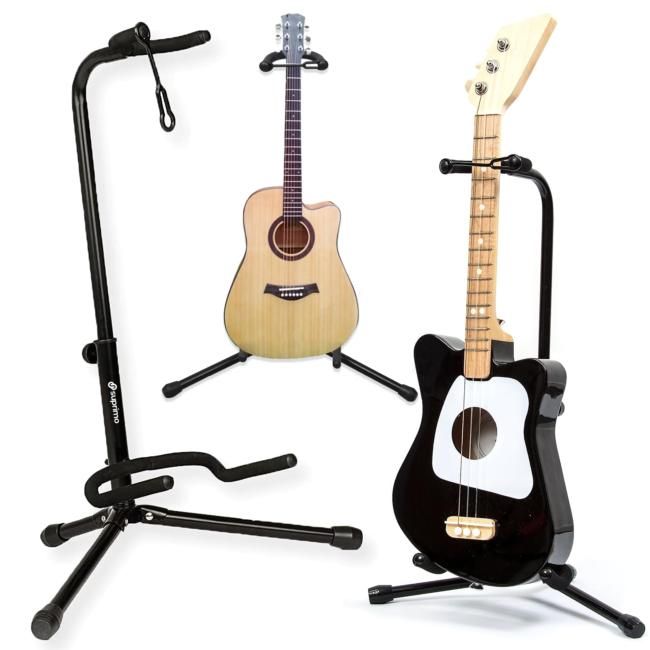 SUPRIMO GS2 stojak statyw gitarowy składany podłog SUPRIMO GS2 stojak statyw gitarowy składany podłogowy przenośny blokada gitary 62-74 cm do 25 kg