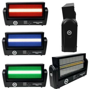  LIGHT4ME AURORA STROBE HEAD ruchomy stroboskop sceniczny oświetlenie LED efekt świetlny 672x0,2W RGB SMD5050+144x1W WW SMD3030 