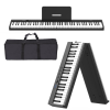V-TONE PFP pianino cyfrowe przenośne składane czarne 88 klawiszy pulpit do nut pokrowiec USB-C