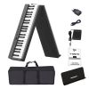 V-TONE PFP pianino cyfrowe przenośne składane czarne 88 klawiszy pulpit do nut pokrowiec USB-C