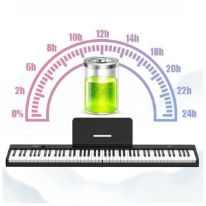 V-TONE PFP pianino cyfrowe przenośne składane czarne 88 klawiszy pulpit do nut pokrowiec USB-C