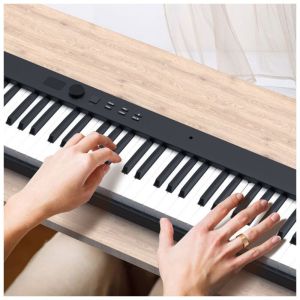 V-TONE PFP pianino cyfrowe przenośne składane czarne 88 klawiszy pulpit do nut pokrowiec USB-C