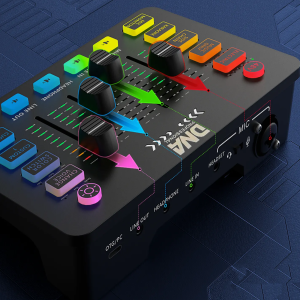  DNA SC ONE analogowy mikser audio 2 kanały USB-C Phantom podświetlenie RGB zmiana głosu pogłos personalizowane efekty dźwiękowe