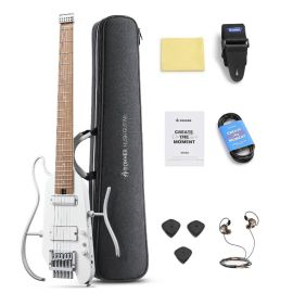 DONNER HUSH X-PRO - gitara elektryczna biała zestaw (EC-7029)