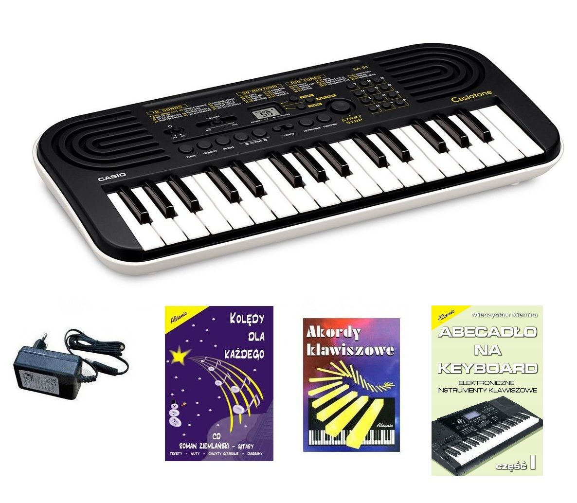 CASIO SA-51 - keyboard + zasilacz + 2 książeczki + kolędy