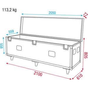 Wentex Pipe & Drape Case 60 cm base For up to 21 m wide - skrzynia transportowa