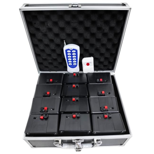 NN SL12 bezprzewodowy system do zdalnego odpalania fontann iskier 12 odbiorników case 2 piloty