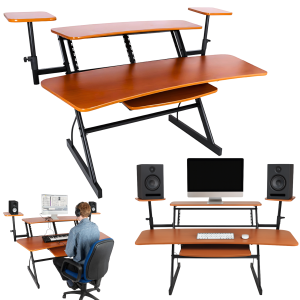  DNA SD2 biurko studyjne stanowisko robocze blat półka górna na wyposażenie 2x podstawa na monitor audio wysuwana półka na klawi