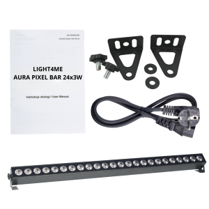  LIGHT4ME AURA PIXEL BAR 24x3W RGBW LED listwa oświetleniowa DMX efekt aura 96x0,2W RGB SMD 5050 dekoracja światłem 2x uchwyt mo