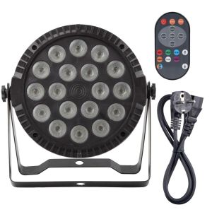  LIGHT4ME PAR RGBW 18x10W reflektor sceniczny oświetlenie LED DMX pilot bezprzewodowy uchwyt montażowy 