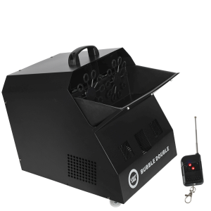  LIGHT4ME BUBBLE DOUBLE wytwornica baniek 300W czarna kółka transportowe pilot bezprzewodowy 