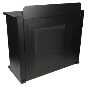  DNA DJ BOOTH MESH BK stanowisko DJ stół czarny stalowy siatka perforowana osłona blatu pokrowiec transportowy zestaw do 50 kg 