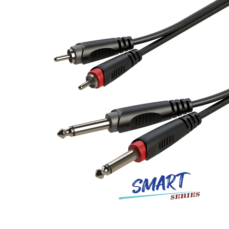 Roxtone SACC150L3 SMART - Kabel audio 2 x RCA / 2 x Jack 6.3mm mono 3m