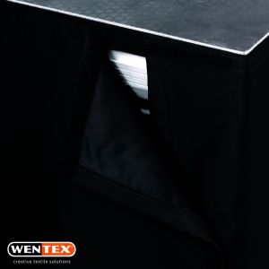 WENTEX Stage Skirt MCS 300 g/m² Black - 620 x 60 cm (W x H) - unpleated