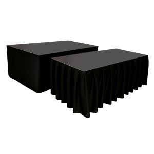 WENTEX Stage Skirt MCS 300 g/m² Black - 620 x 60 cm (W x H) - pleated