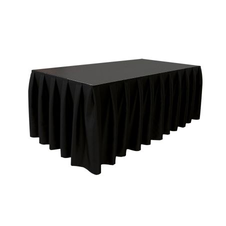 WENTEX Stage Skirt MCS 300 g/m² Black - 620 x 80 cm (W x H) - pleated