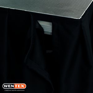 WENTEX Stage Skirt MCS 300 g/m² Black - 620 x 80 cm (W x H) - pleated