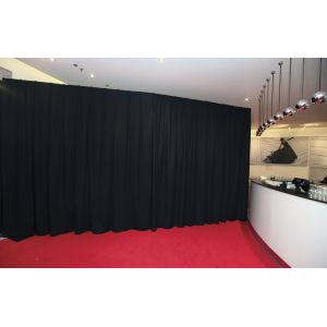 WENTEX P&D Curtain MGS 175 g/m² Black - 330 x 250 cm (W x H) - pleated
