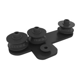 WENTEX Rope Guide, Black 3 Wheels - powder coated