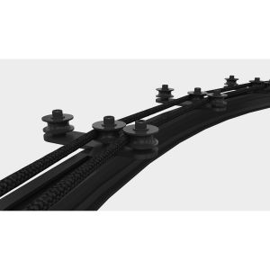 WENTEX Rope Guide, Black 3 Wheels - powder coated