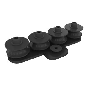 WENTEX Rope Guide, Black 4 Wheels - powder coated