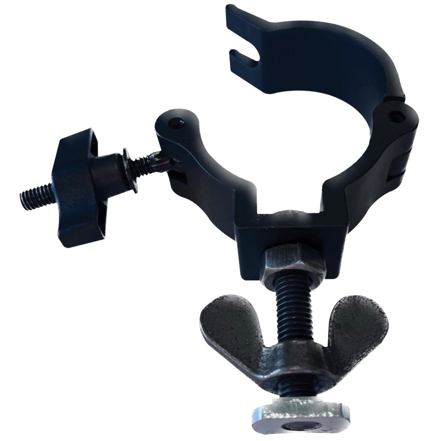 WENTEX Eurotrack Halfcoupler with Black Bolt M10x35 and Sliding Nut Aluminium - black