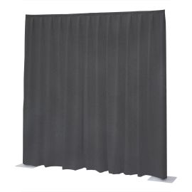 WENTEX P&D Curtain Napoli Velvet (USA) Dark Grey - 11’ x 16’ (W x H) - pleated