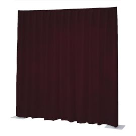 WENTEX P&D Curtain Napoli Velvet (USA) Burgundy Red - 11’ x 12’ (W x H) - pleated