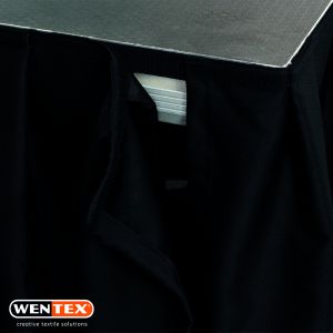 WENTEX Stage Skirt MCS 8.85 oz/yd² Black - 25' x 16" (W x H) - pleated