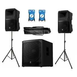 Electro-Voice 2x EVIVA 12P + EVIVA 18SP - zestaw nagłośnieniowy + statywy + okablowanie