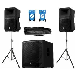 Electro-Voice 2x EVIVA 15P + EVIVA 18SP - zestaw nagłośnieniowy + statywy + okablowanie