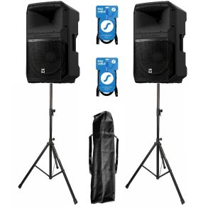 Electro-Voice 2x EVIVA 15P - kolumna aktywna (para) + statywy + okablowanie