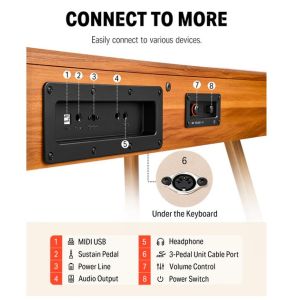 DONNER DDP-80 DIGITAL PIANO Nature Wood Color, Pianino cyfrowe EC6670