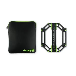 Gravity LTS 01 B SET 1 - Regulowany stojak do laptopów i kontrolerów z neoprenowym pokrowcem