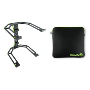 Gravity LTS 01 B SET 1 - Regulowany stojak do laptopów i kontrolerów z neoprenowym pokrowcem