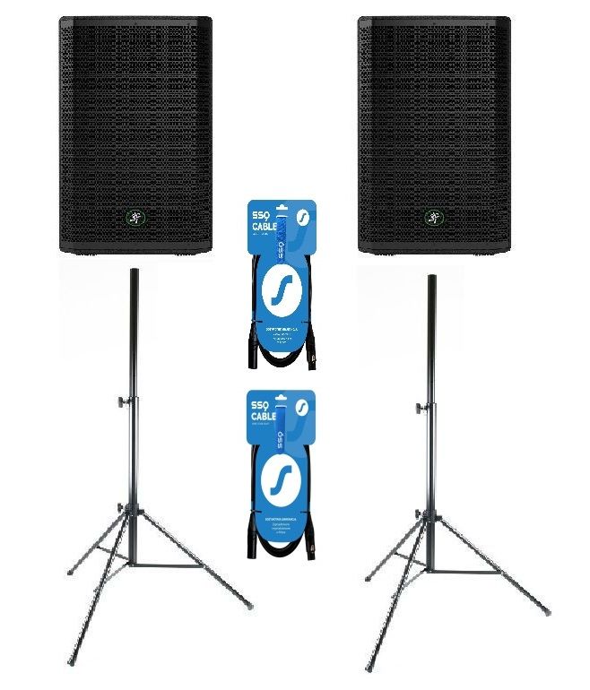 MACKIE 2x THRASH 215 - kolumna aktywna (para) + statywy + okablowanie