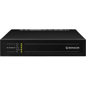 Monacor PA-4125DX/DT -  Wielofunkcyjny, 4-strefowy wzmacniacz miksujący z interfejsem Dante