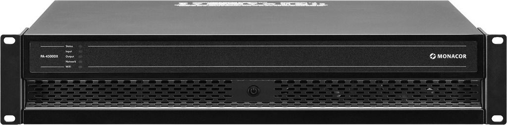 Monacor PA-4500DX - Wielofunkcyjny, 4-strefowy wzmacniacz matrycowo-miksujący