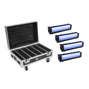 EUROLITE Set 4x AKKU Bar-6 Glow QCL + Case with charging function